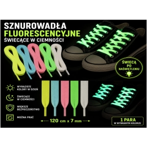 ŚWIECĄCE SZNURÓWKI FLUORESCENCYJNE 120 cm