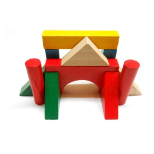 PUZZLE / KLOCKI DREWNIANE Z PODSTAWKĄ 