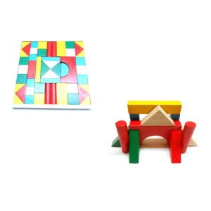 PUZZLE / KLOCKI DREWNIANE Z PODSTAWKĄ 